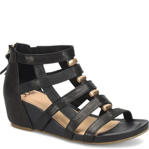 Sofft Black Gladiator Wedge Sandals Rio II. SH161 - Picture 2 of 11